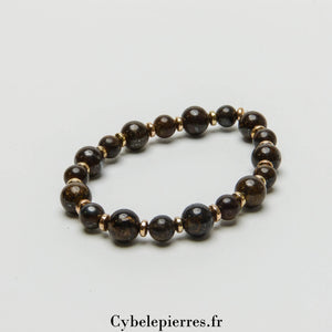 Bracelet Courage – Bronzite (6 et 8mm) – 18 cm | Confiance et Paix Intérieure