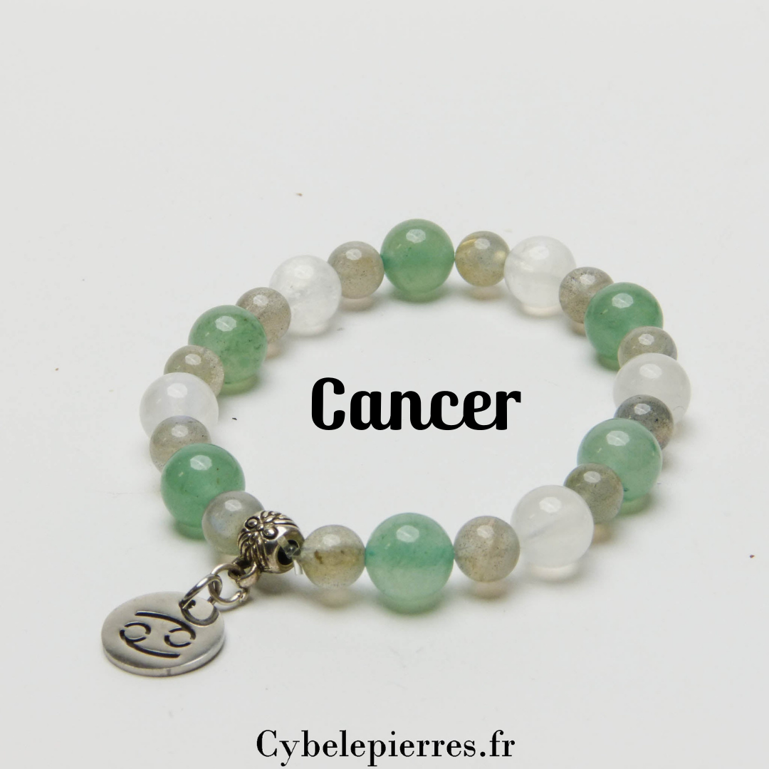 Bracelet Cancer - Aventurine verte, Labradorite et Péristérite (6mm et 8mm) | Intuition et Stabilité