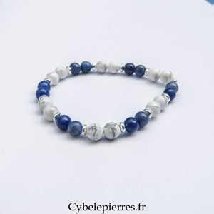 Bracelet Exploit- Sodalite & Howlite (6mm) - 18cm