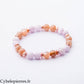 Bracelet Joie – Kunzite et Pierre de Soleil (8 mm) – 19 cm | Optimisme, Douceur et Vitalité