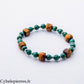 Bracelet Conscience du Cœur – Œil de Tigre Carré Facetté & Malachite (6 et 10 mm) – 19 cm | Ancrage, Clarté et Ouverture