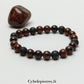 Bracelet Connexion avec Soi-même - Obsidienne Acajou et Pierre de Lave (8mm) - 19cm | Force et Stabilité