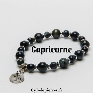 Bracelet Capricorne (8mm) - Œil de Faucon et Stabilité | Discipline et Lucidité