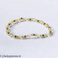 Bracelet Porte-bonheur – Pyrite, Citrine et Péridot (4 mm, 3 mm et 2 mm) – 17 cm | Abondance et Énergie Positive