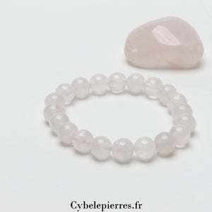 Bracelet Quartz Rose (8 mm) | Amour, Sérénité et Créativité
