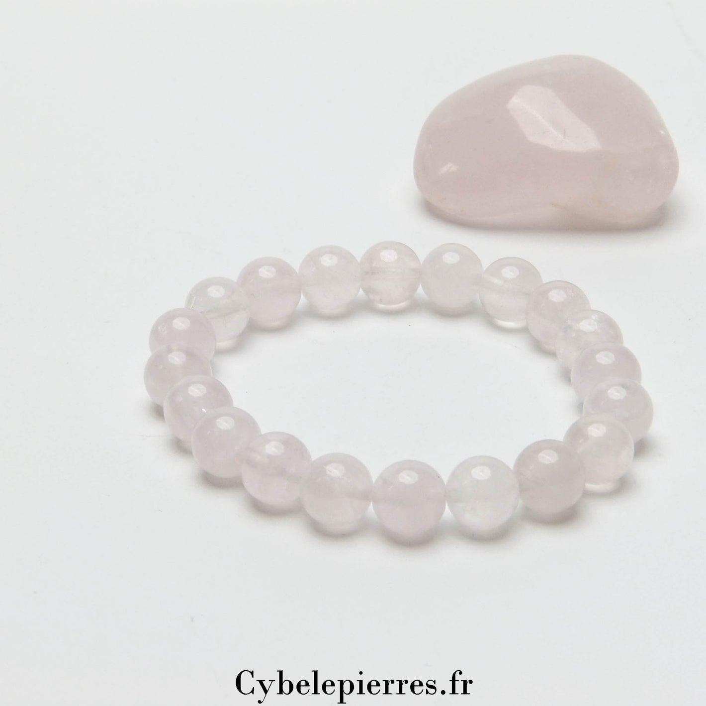 Bracelet Quartz Rose (8 mm) - 17 cm | Amour, Sérénité et Créativité