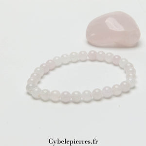 Bracelet Quartz Rose (6mm) – 18 cm | Amour et Sérénité