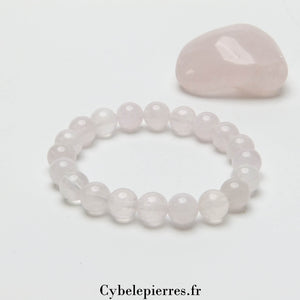 Bracelet Quartz Rose (8 mm) | Amour, Sérénité et Créativité