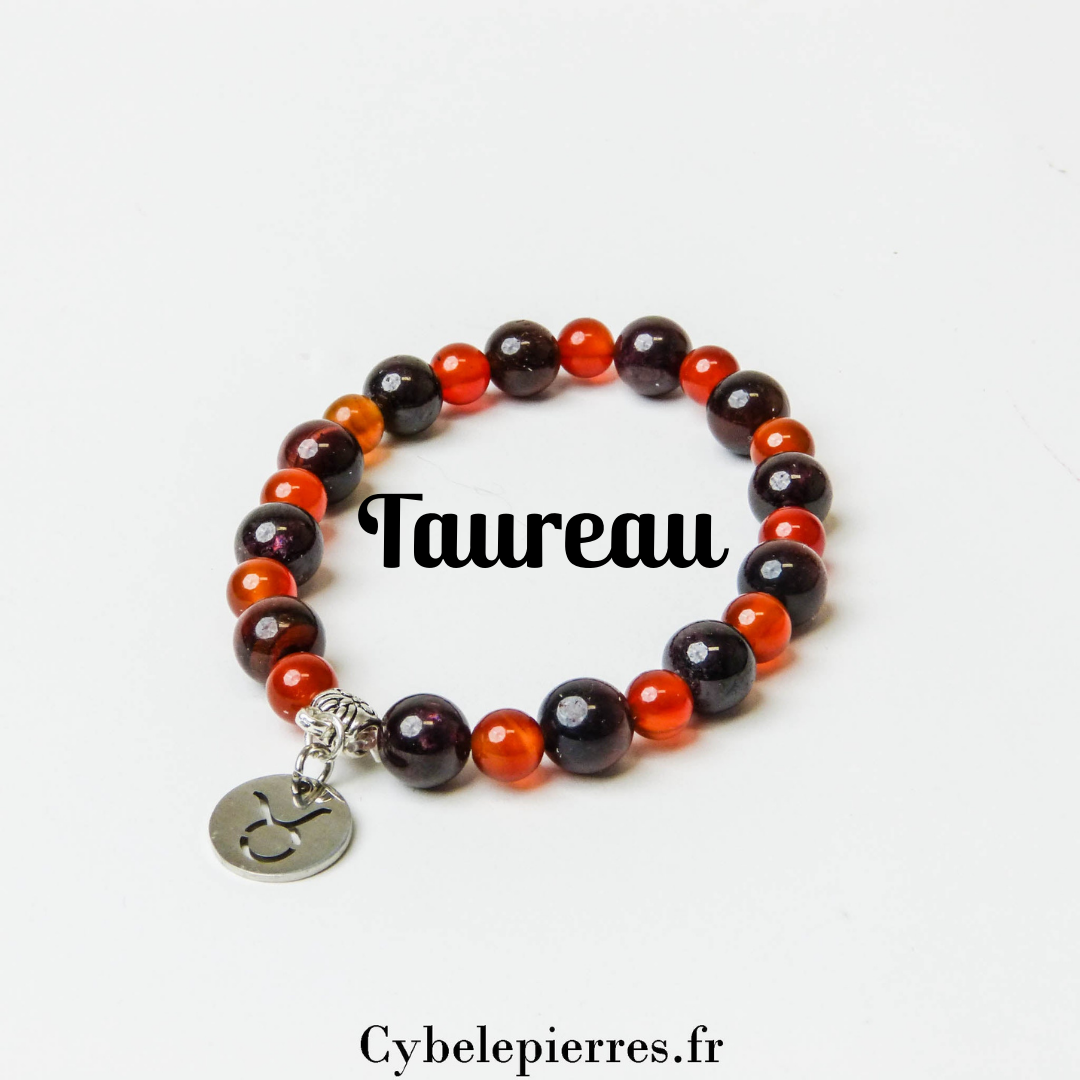 1- Bracelet Taureau (6mm et 8mm)  | Stabilité et Vitalité