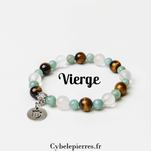 3 - Bracelet Vierge - Oeil de Tigre, Amazonite et Quartz Rose (6 et 8mm) - 18cm | Équilibre et Douceur