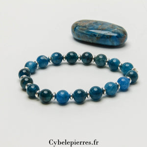 Bracelet Apatite Bleue Extra (8mm) – 18 cm | Clarté d'Esprit et Communication Fluide