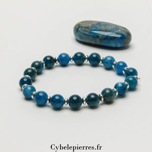 Bracelet Apatite Bleue Extra (8mm) – 18 cm | Clarté d'Esprit et Communication Fluide