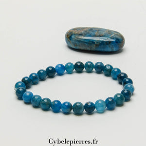 Bracelet Apatite Bleue (6mm) – 18 cm | Communication et Clarté d’Esprit