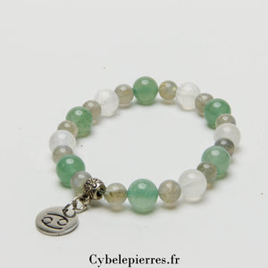 Bracelet Cancer - Aventurine verte, Labradorite et Péristérite (6mm et 8mm) | Intuition et Stabilité