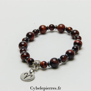 Bracelet Bélier - Œil de Taureau (6 et 8mm) - 18cm | Protection et Confiance