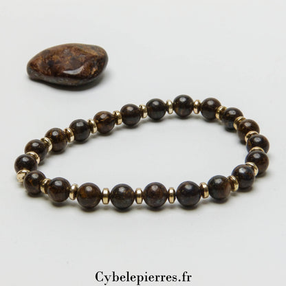 Bracelet Courage – Bronzite (6mm) - 18 cm | Force et Confiance