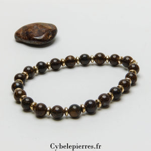 Bracelet Courage – Bronzite (6mm) - 18 cm | Force et Confiance