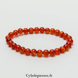 Bracelet Cornaline (6 mm) - 18 cm | Vitalité, Confiance et Inspiration