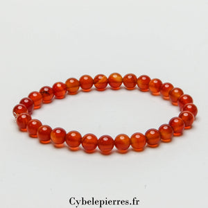 Bracelet Cornaline (6 mm) - 18 cm | Vitalité, Confiance et Inspiration