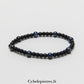 Bracelet Relations - Cyanite et Onyx (4 et 6mm) - 18cm | Clarté et Force Intérieure