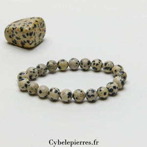 Bracelet Enfant - Jaspe dalmatien (6mm) - 14cm