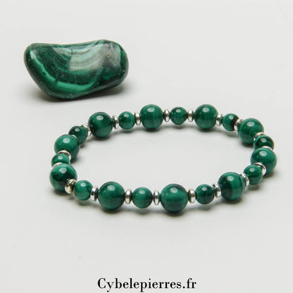 Bracelet Malachite (6 et 8mm) – 18 cm | Confiance et Apaisement