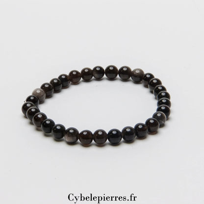 Bracelet Obsidienne argentée (6mm) - 18cm | Protection et Clarté Intérieure