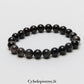 Bracelet Obsidienne argentée (8mm) - 17cm | Protection et Introspection