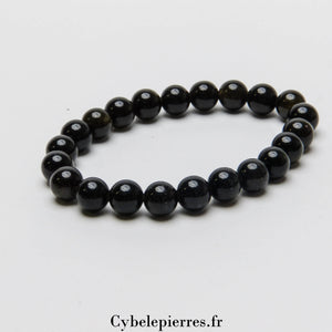 Bracelet Obsidienne Dorée (8mm) – 17 cm | Protection et Patience