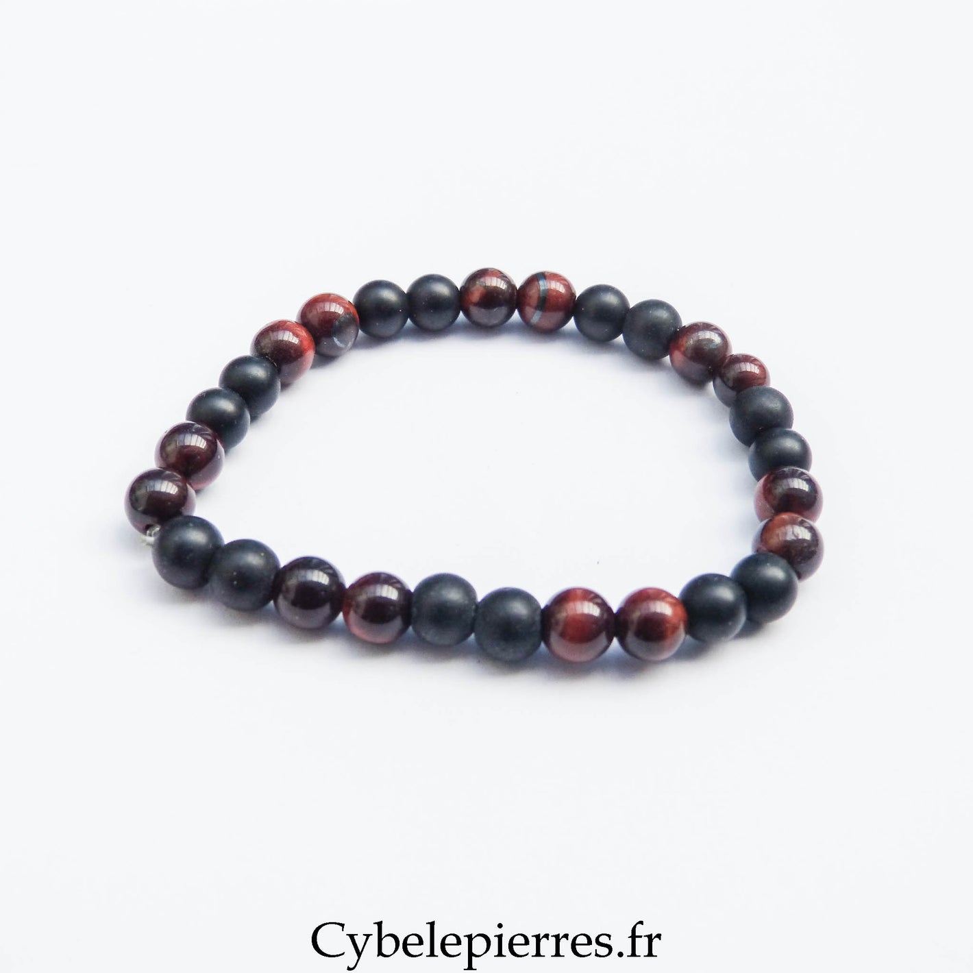Bracelet Œil de Taureau et Onyx (6 mm) - 17 cm | Protection et Maîtrise