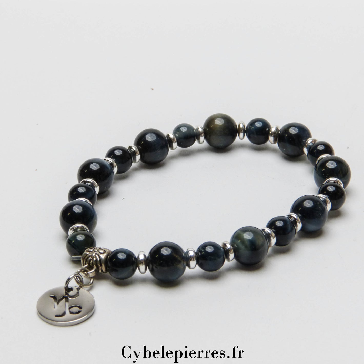 Bracelet Capricorne (8mm) - Œil de Faucon et Stabilité - 18cm | Discipline et Lucidité