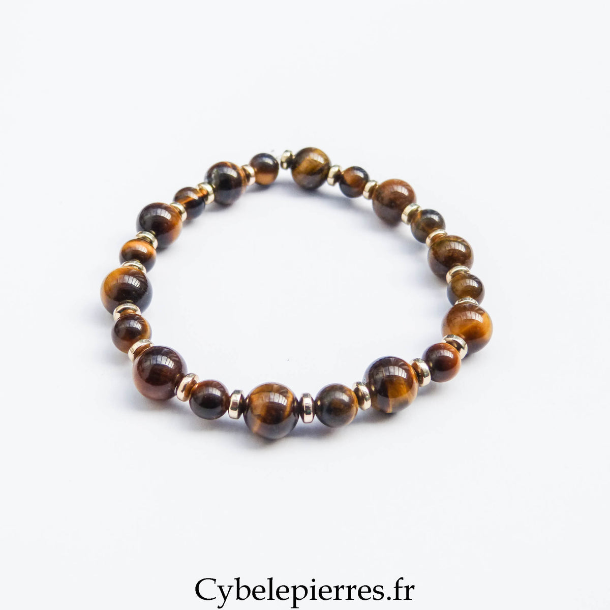 Bracelet Perles œil De Taureau Et Hématite - Fait Main, Sur Mesure, Neuf Sans Emballage