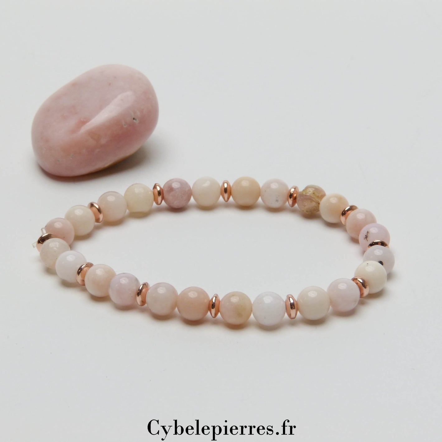 Bracelet Opale Rose (6mm) – 17 cm | Éveil & Apaisement