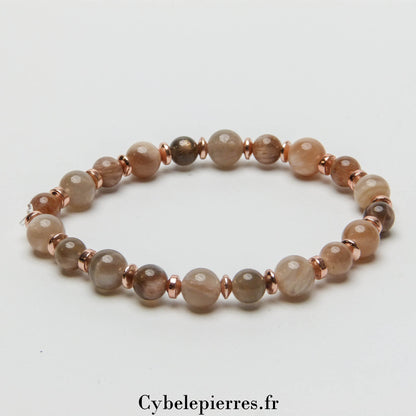 Bracelet Pierre de Lune (6 et 8mm) - 18cm | Intuition et Renouveau