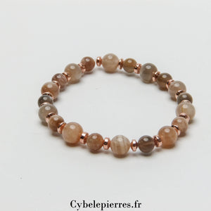 Bracelet Pierre de Lune (6 et 8mm) - 18cm | Intuition et Renouveau