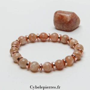 Bracelet "Je rayonne" - Pierre de Soleil (8mm) - 17cm