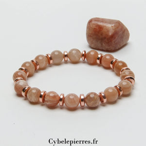 Bracelet "Je rayonne" - Pierre de Soleil (8mm) - 17cm