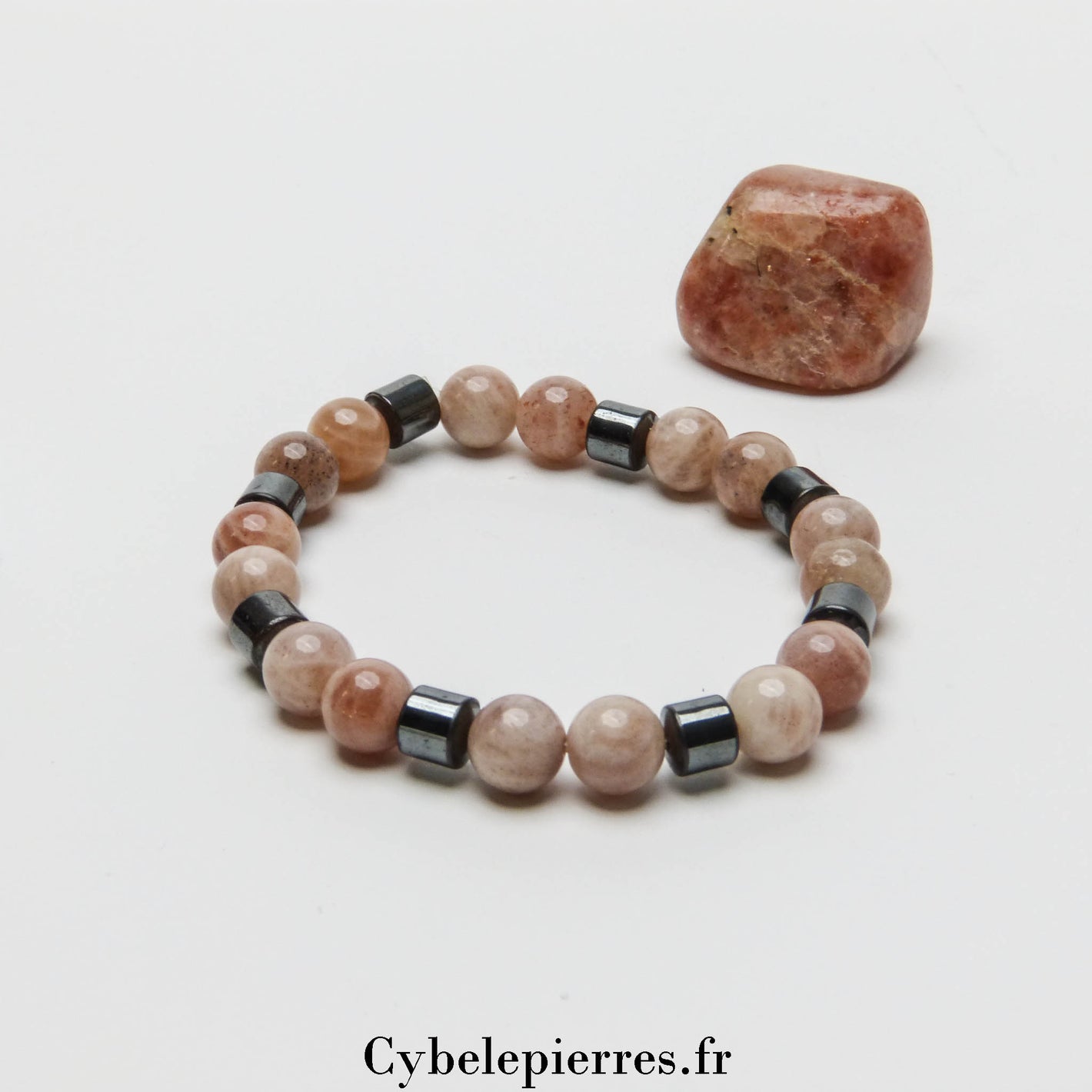 Bracelet Homme - Pierre de Soleil (8mm) - 19cm | Vitalité et Énergie