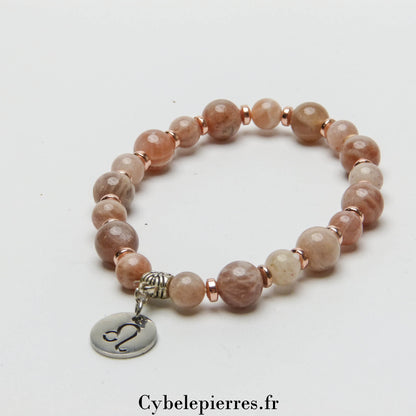 Bracelet Lion (8mm) - Pierre de Soleil (18cm) | Énergie Solaire et Leadership  ★ 2 Bracelets Achetés = L