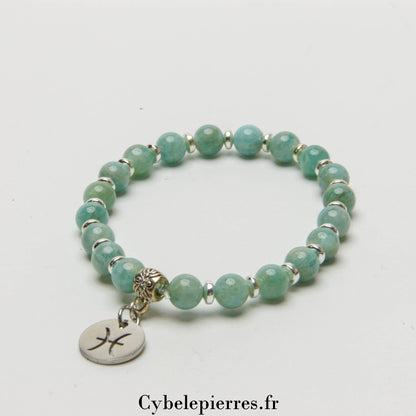 Bracelet Poissons - Amazonite (6mm) - 18cm | Intuition et Sérénité