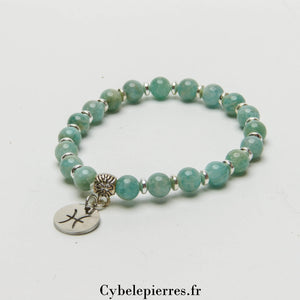 Bracelet Poissons - Amazonite (6mm) - 18cm | Intuition et Sérénité