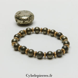 Bracelet Pyrite – 8mm – 18 cm | Protection et Clarté Mentale