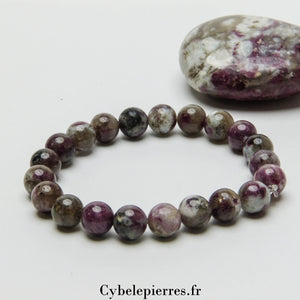 Bracelet Energie du coeur - Tourmaline Rose ( Rubellite ) - (8mm)