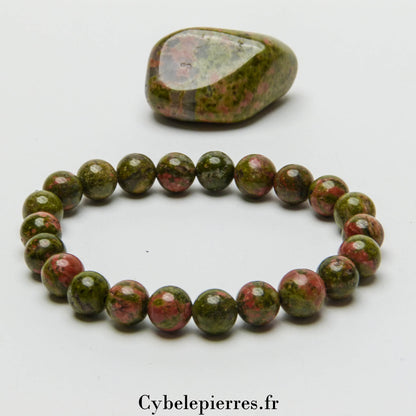 Bracelet Unakite – 8mm – 18 cm | Équilibre Émotionnel et Sérénité