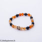 Bracelet Halloween – Tourmaline, Cornaline et Howlite (6 mm) – 18 cm | Énergie et Protection