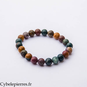 Bracelet Sérénité Marine – Jaspe Océan (8 mm) – 17 cm | Calme, Équilibre et Renouveau