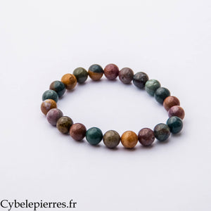 Bracelet Sérénité Marine – Jaspe Océan (8 mm) – 17 cm | Calme, Équilibre et Renouveau
