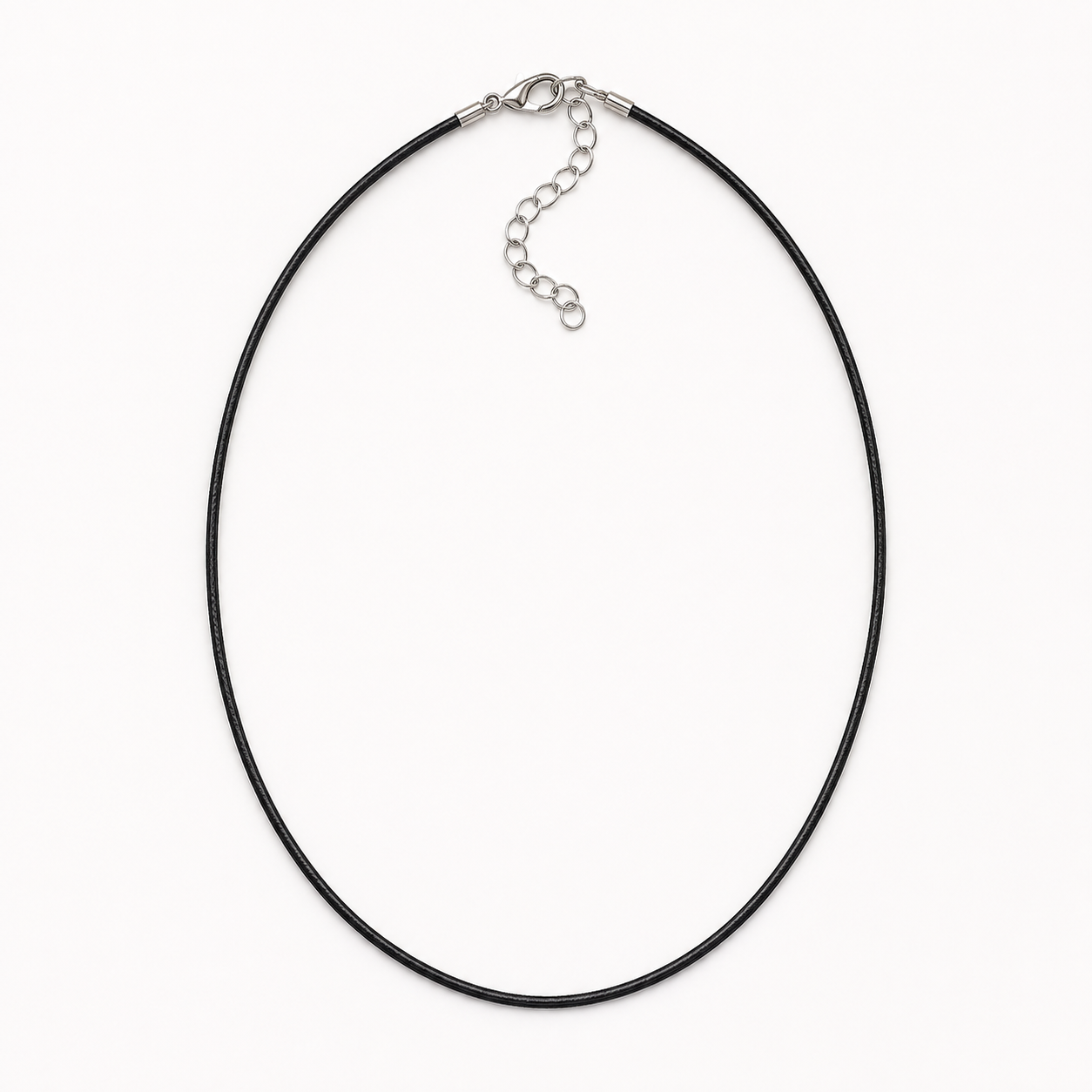 Cordon noir pour pendentif avec chaînette d’extension