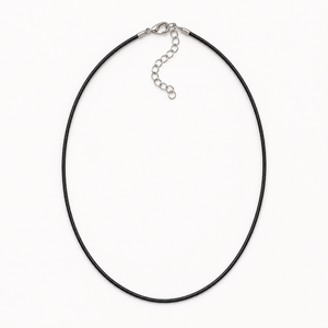 Cordon noir pour pendentif avec chaînette d’extension