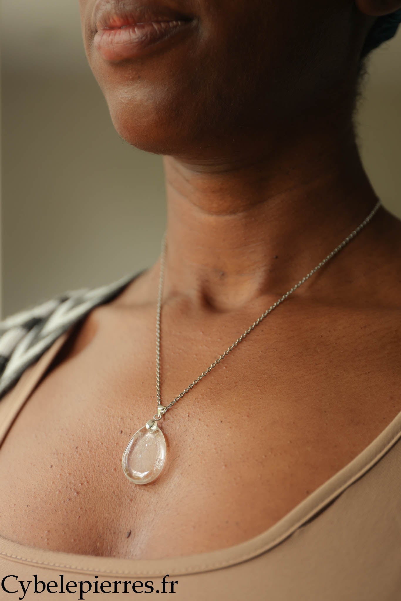 Pendentif Cristal de roche - 25 mm